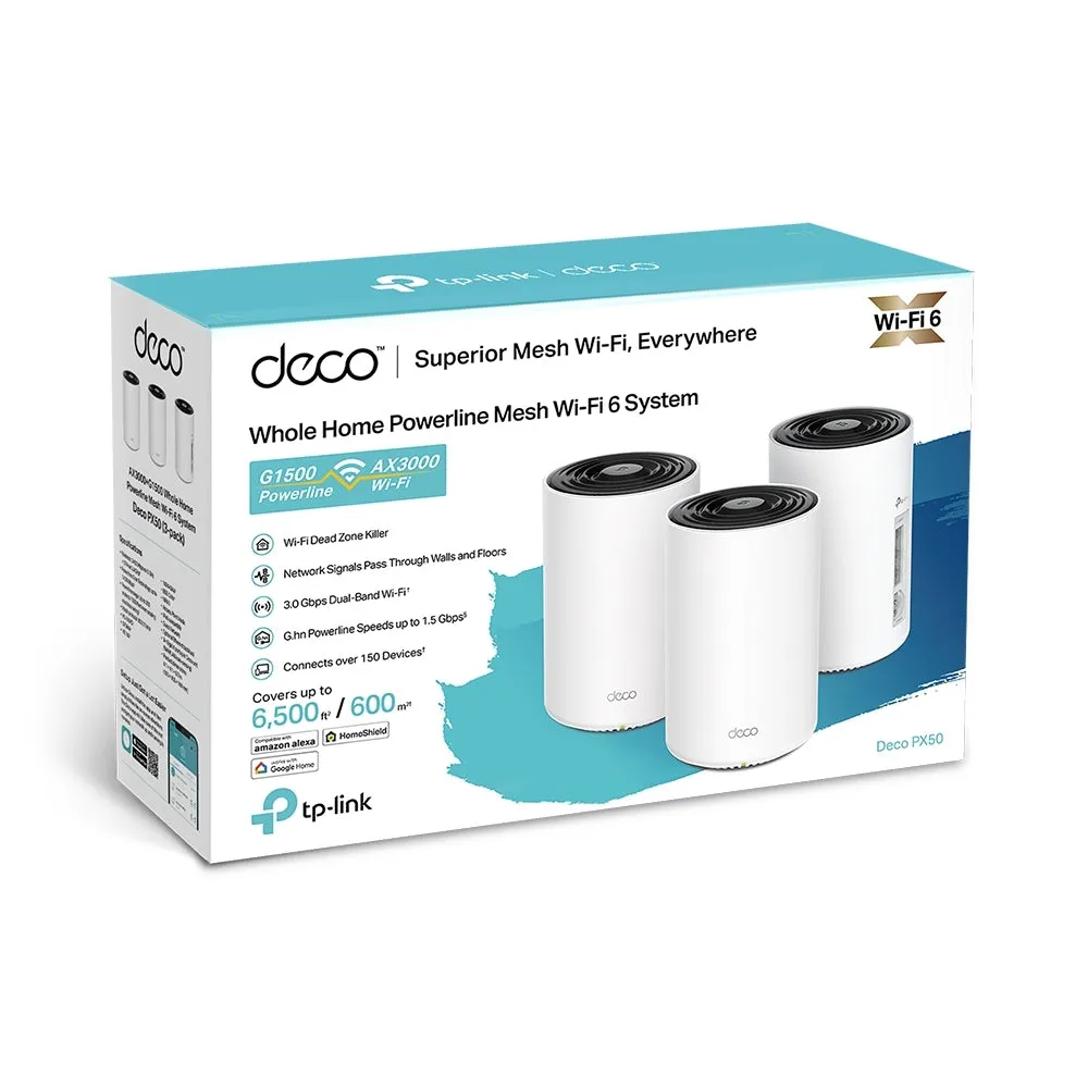 Tp-Link Ax3000   G1500 Whole Home Powerline Mesh Wi-Fi 6 System White Speed: 5