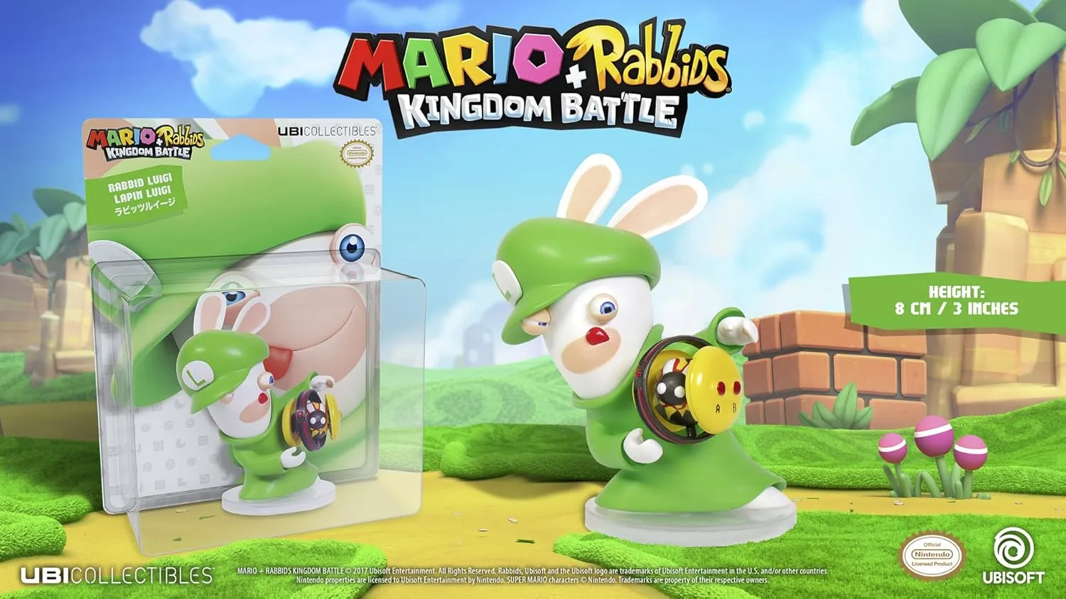 Ubicollectibles Mario   Rabbids Kingdom Battle - Rabbid Luigi 3" Figurine (300093024)