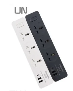Urbantin Smart Home Electronic Power Strip Socket Fast Charging 2 Usb  1 Type C   3 Sockets