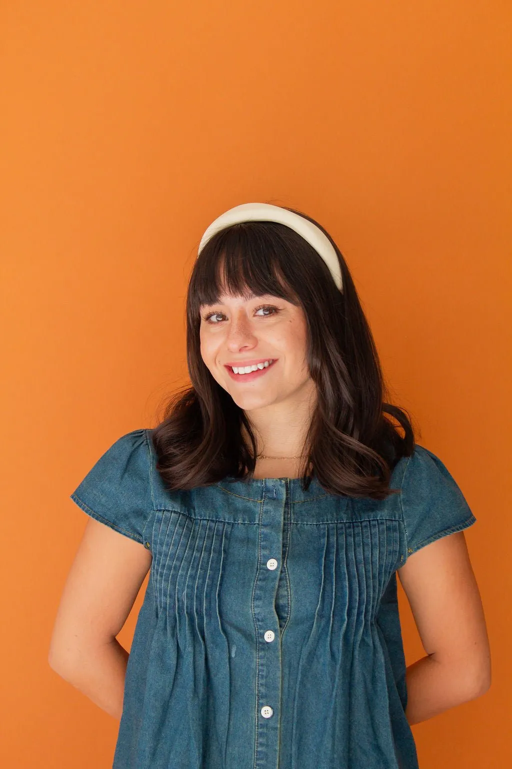 White Glossy Headband Andi