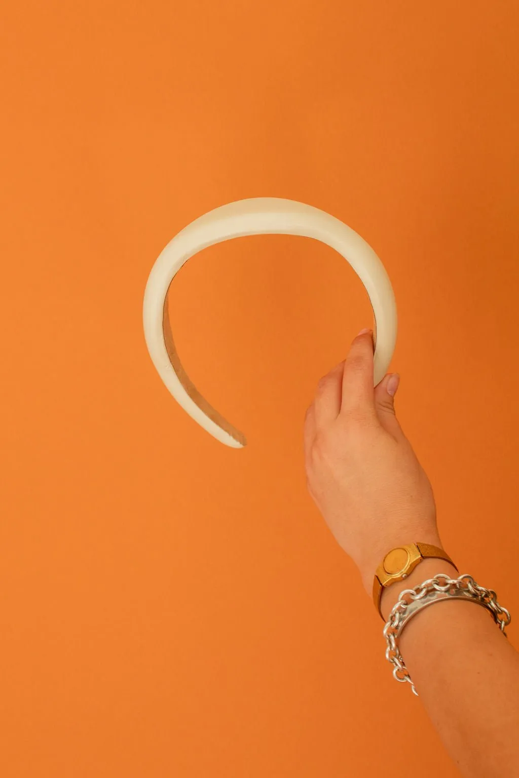 White Glossy Headband Andi